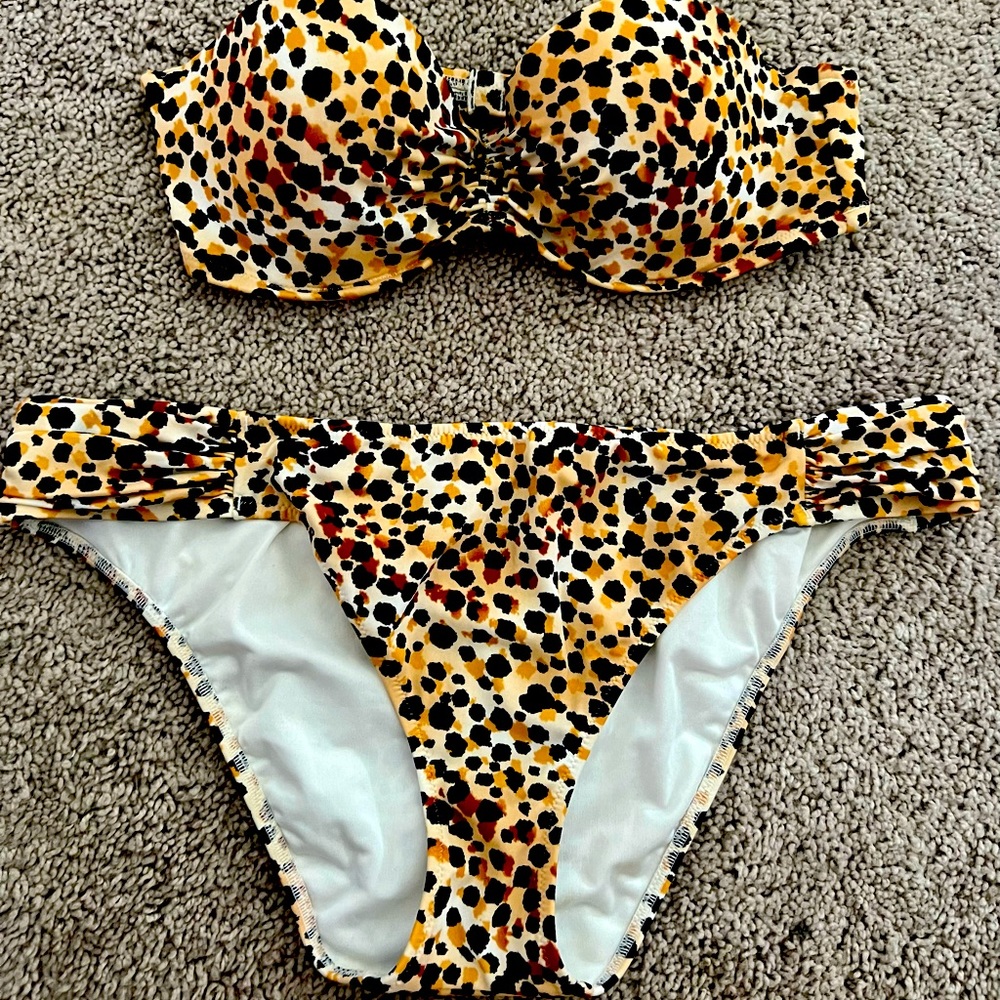 Cheetah print two piece swimsuit